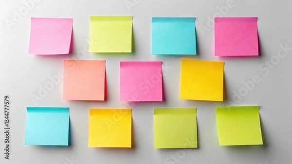 Fototapeta Colorful Sticky Notes on White Background