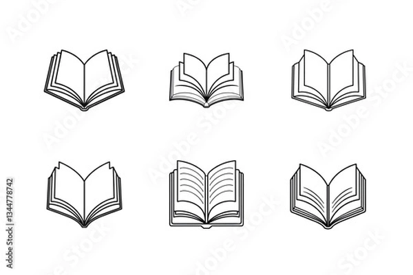 Fototapeta Open Book Black Vector Element for Digital Publishing





