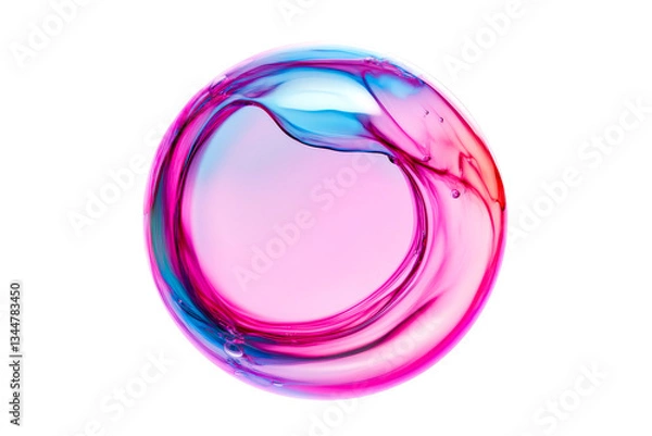 Obraz Vibrant liquid swirl with transparent background
