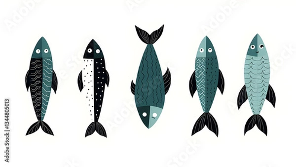 Fototapeta Minimalist Vector Fish