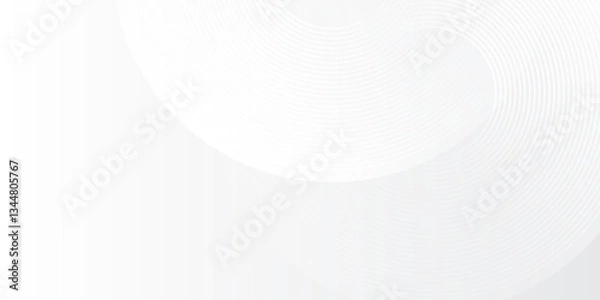 Fototapeta Modern white glowing geometric lines on gray background. Modern shiny blue circle abstract