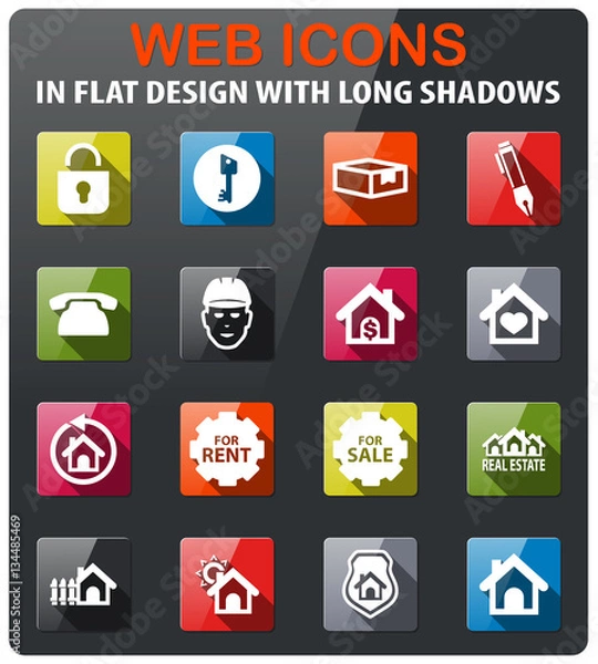 Obraz real estate icon set