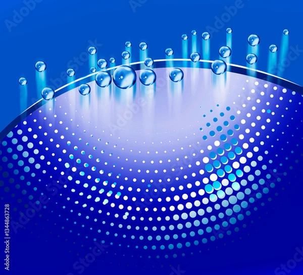 Obraz Abstract blue background with water drops. 