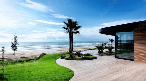 Obraz Modern beachfront home exterior