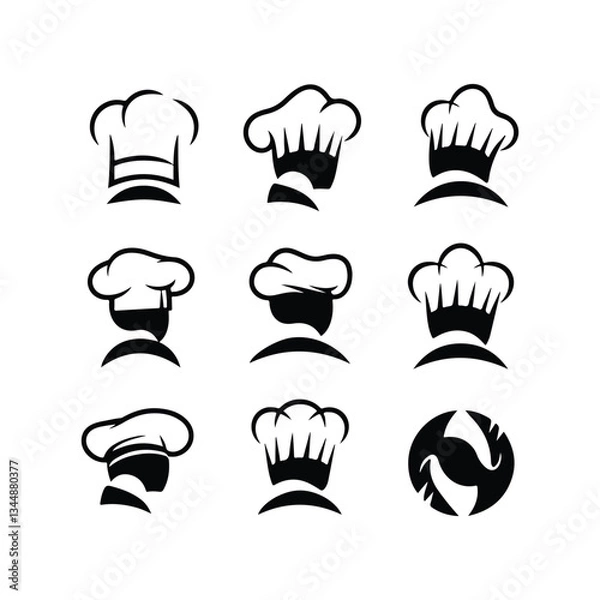 Fototapeta Chef Icon Set. Editable Stroke. Avatar Icons Chef icon set Chef icon set Chef Hat Line Icon Design, Editable Stroke, Pixel Perfect, Stock Illustration. chef hat
 