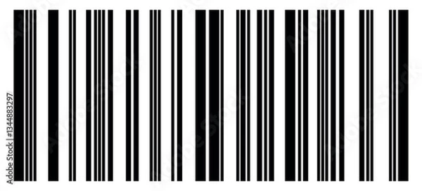 Fototapeta Barcode isolated. Code stripes sticker, Barcode labels. Simple fake bar code, Bar code for web design, Barcode product distribution icon