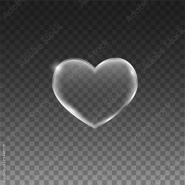 Fototapeta Transparent hearts with frame