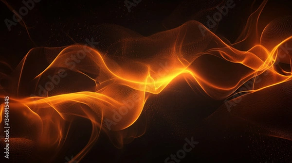 Obraz Abstract glowing orange waves flowing against a dark background, creating a dynamic visual effect