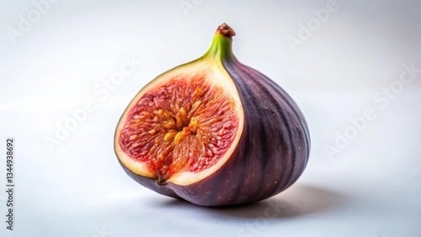 Obraz Halved Fig on White Background