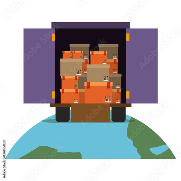 Fototapeta Delivery and logistic icon vector illustraton graphic design