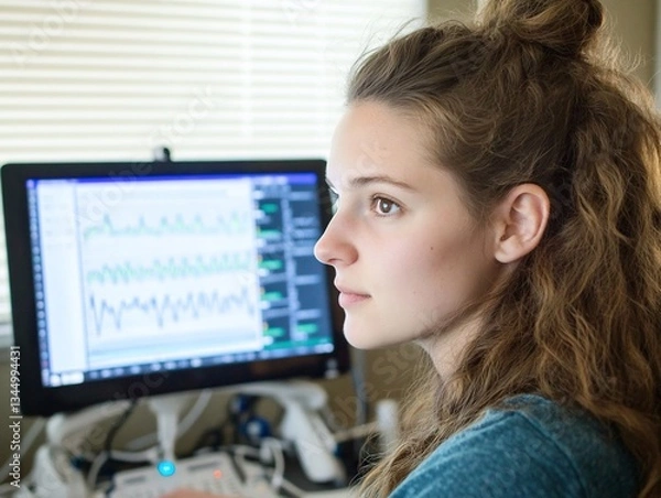 Obraz Woman Working Remotely Home Office Computer