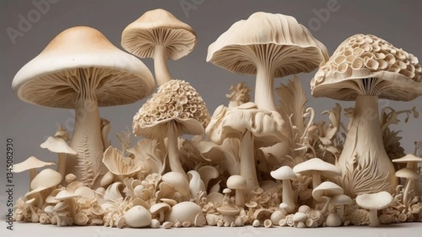 Obraz Close-up view of the gills of a mushroom.