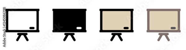 Fototapeta Modern whiteboard icon, for user interfaces in presentation and educational applications.