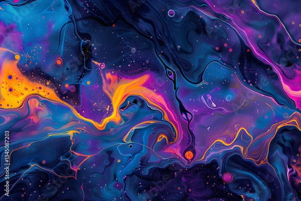 Fototapeta Vibrant Nebula - Abstract VJ Projections in Fluid Colors