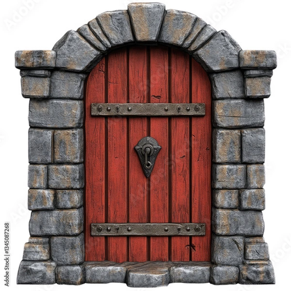 Obraz Medieval Stone Archway Doorway Fantasy Game Asset Design