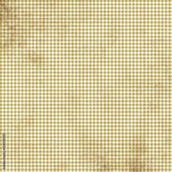 Fototapeta Yellow grunge gingham pattern