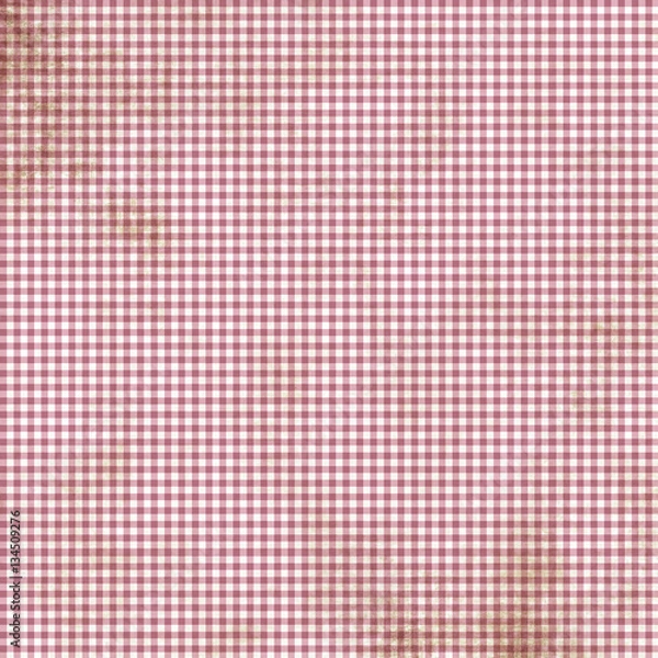 Fototapeta Grunge red gingham background pattern