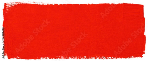 Obraz Red stroke of paint isolated on transparent background