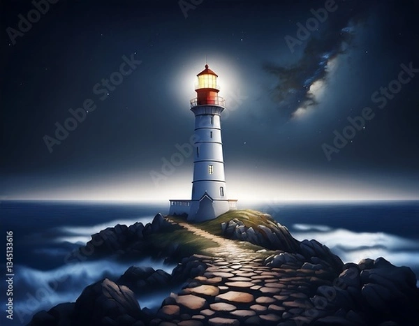 Obraz lighthouse at dusk