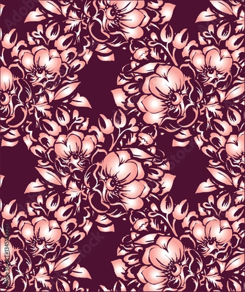 Obraz Gradient ivy leafy flowers pattern