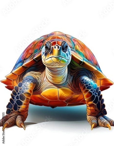Fototapeta turtle on white background