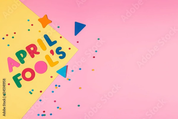 Fototapeta colorful background with the words April Fools Day written on it 
