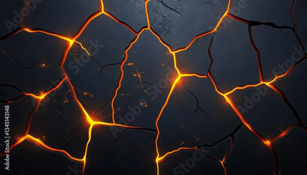 Fototapeta Abstract geometric background. Explosion power design with crushing surface. 3d illustration. 
