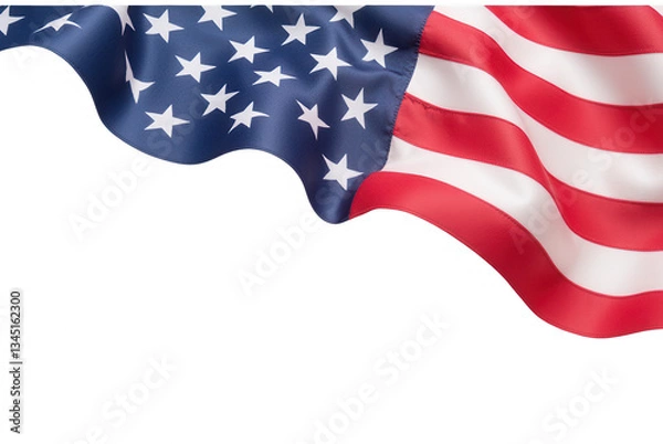 Obraz American Flag Drape, Waving Fabric, Patriotic Background