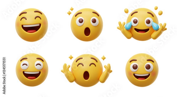 Fototapeta Smiling Emoji Collection Set