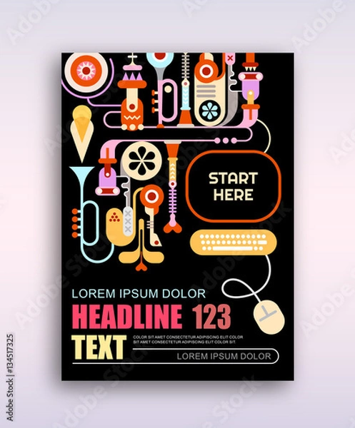 Fototapeta Computer Network Concept Poster Template