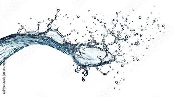 Fototapeta Dynamic Blue Water Splash. Beauty Clear Drink Splash. Liquid Splash with Beautiful Background. Dynamic Pattern with Water Splash. Transparent Water Splash as Design.