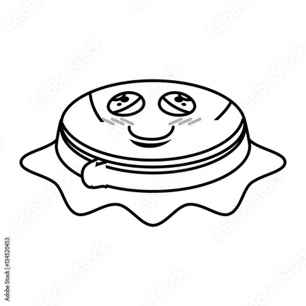 Obraz Sewing drum comic character vector illustration design