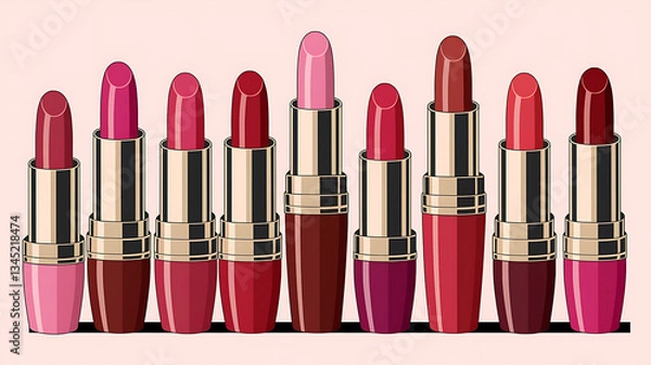 Obraz Row of various shades of lipstick