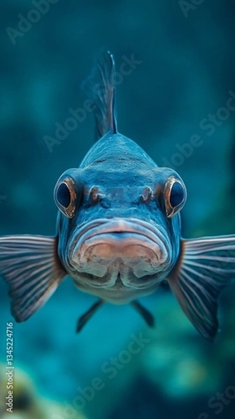 Obraz A close-up front view of a catfish