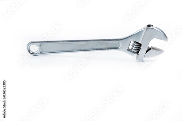 Obraz Adjustable wrench isolated on white background