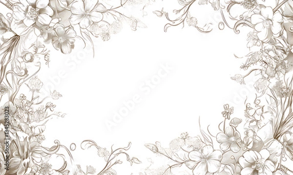 Obraz Creative 2D Doodle Floral Illustrations on White Background