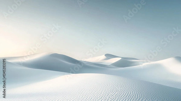 Obraz Vast Landscape of Endless White Dunes with Soft Shadows