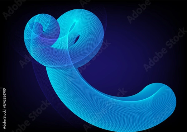 Fototapeta Abstract background with futuristic fluid spiral