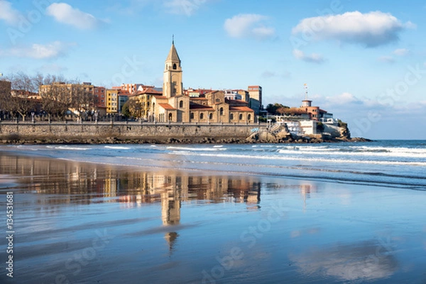 Obraz Odbicie klifu Gijon, Asturia