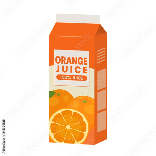 Fototapeta 紙パックのオレンジジュース_ベクターイラスト