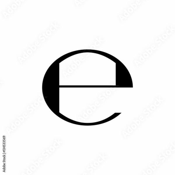 Fototapeta Estimated sign, E mark, E symbol vector design isolated on white background 