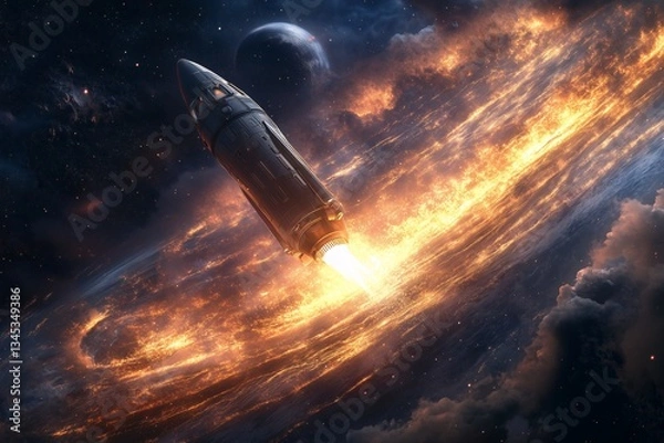 Fototapeta Rocket Launch in Space