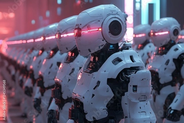 Fototapeta Robotic Army Lineup