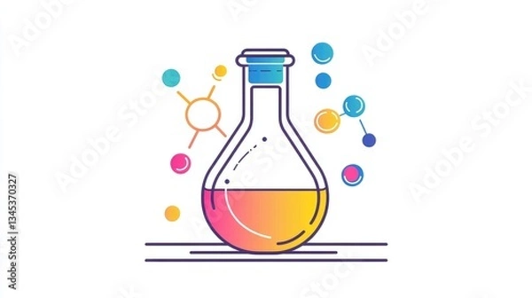 Fototapeta Colorful science flask graphic design