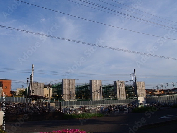 Obraz 名鉄三河線の高架工事風景