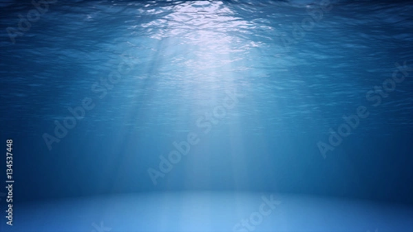 Obraz Niebieska powierzchnia oceanu widziana spod wody
