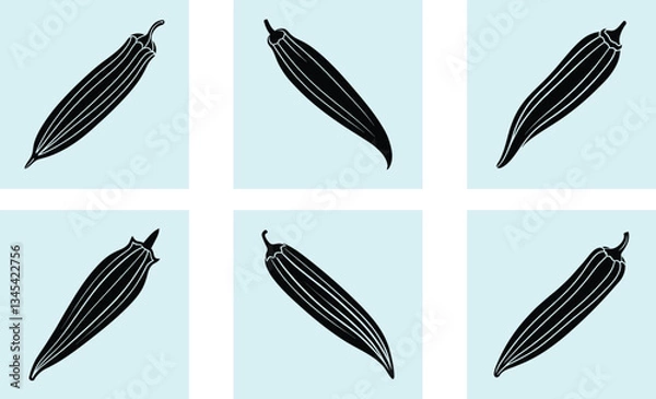 Fototapeta Okra silhouette vector