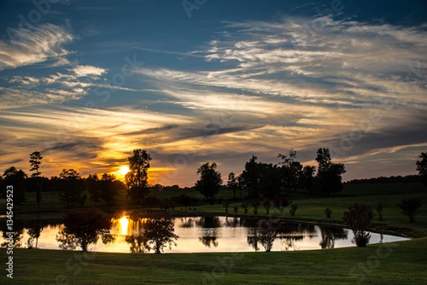 Obraz Sunset Over the Pond