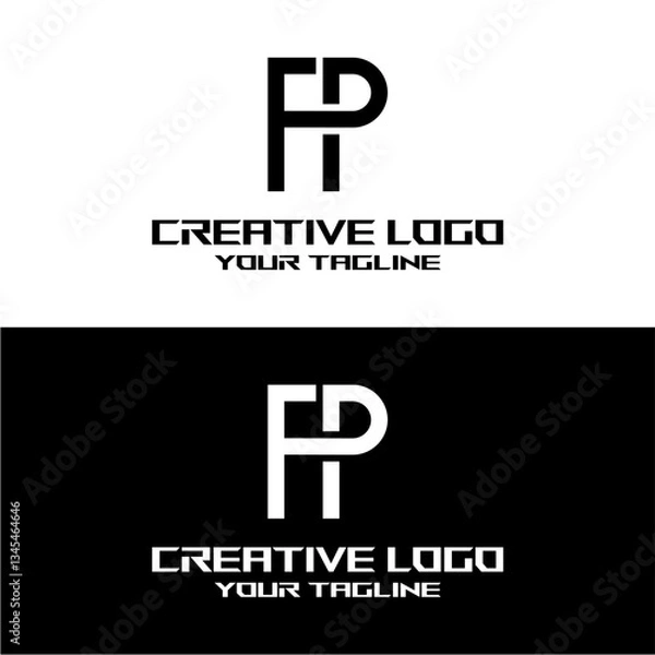 Obraz creative letter logo fp design vector