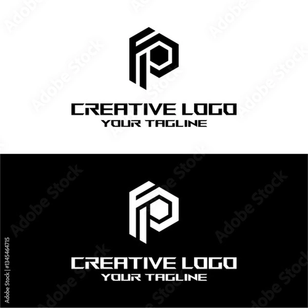 Obraz creative letter logo fp design vector